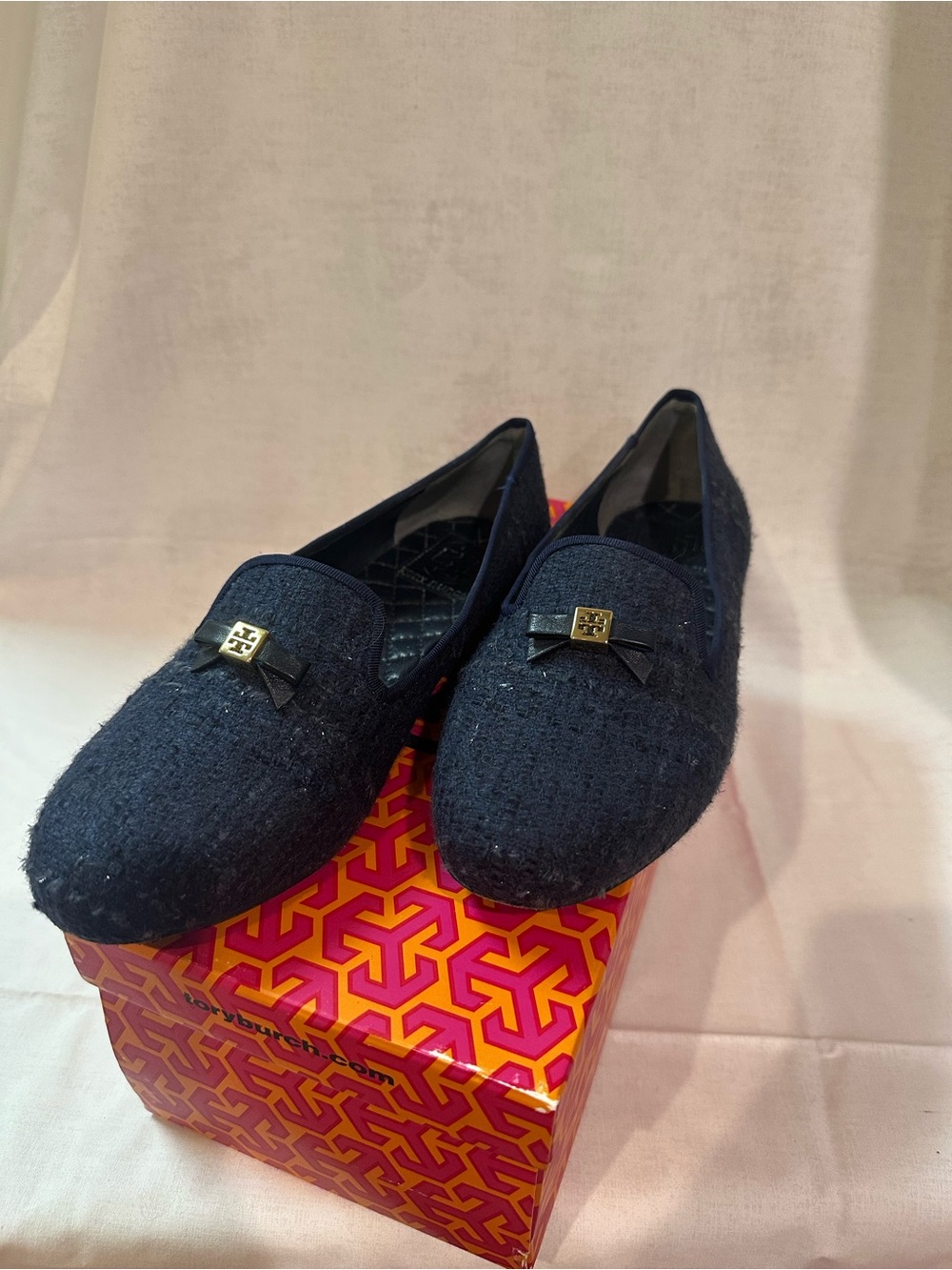 Tory Burch Chandra Loafer Fabric Glazed Tweed Size 7